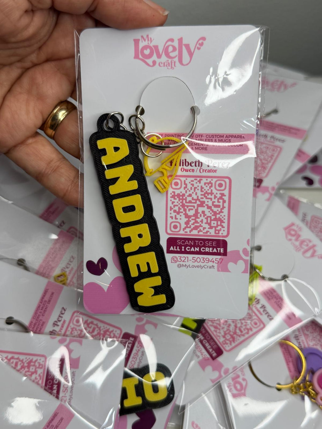 Custom Keychain 3D-Printed Name Tags