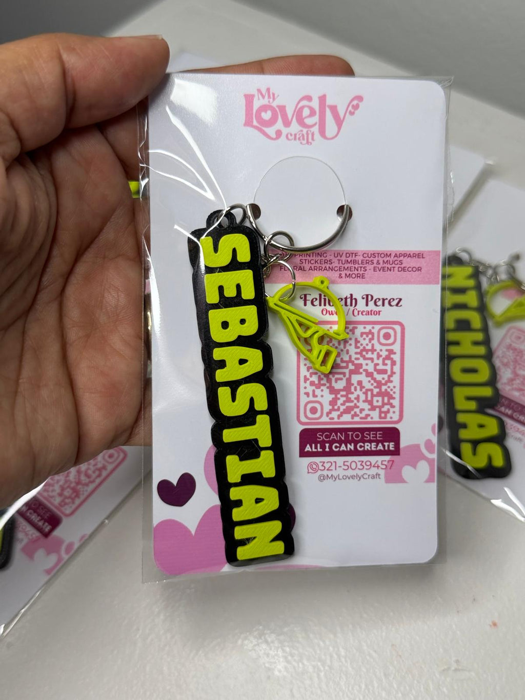 Custom Keychain 3D-Printed Name Tags
