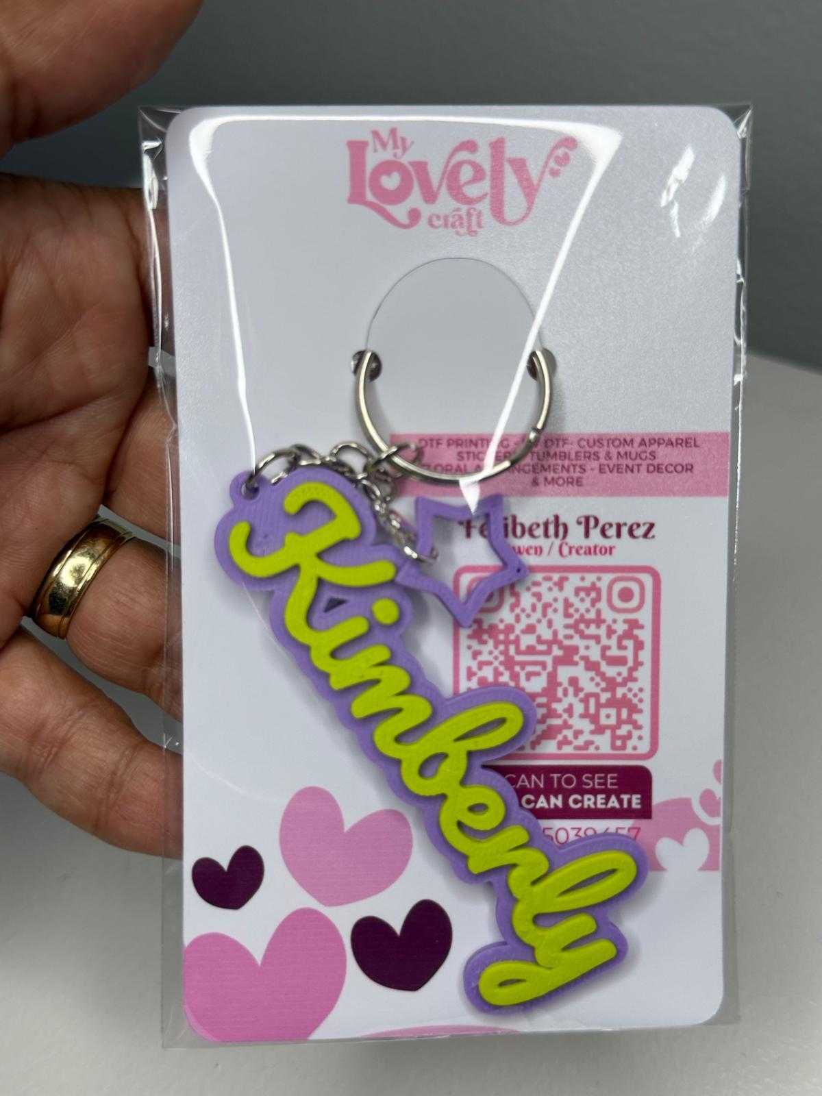 Custom Keychain 3D-Printed Name Tags