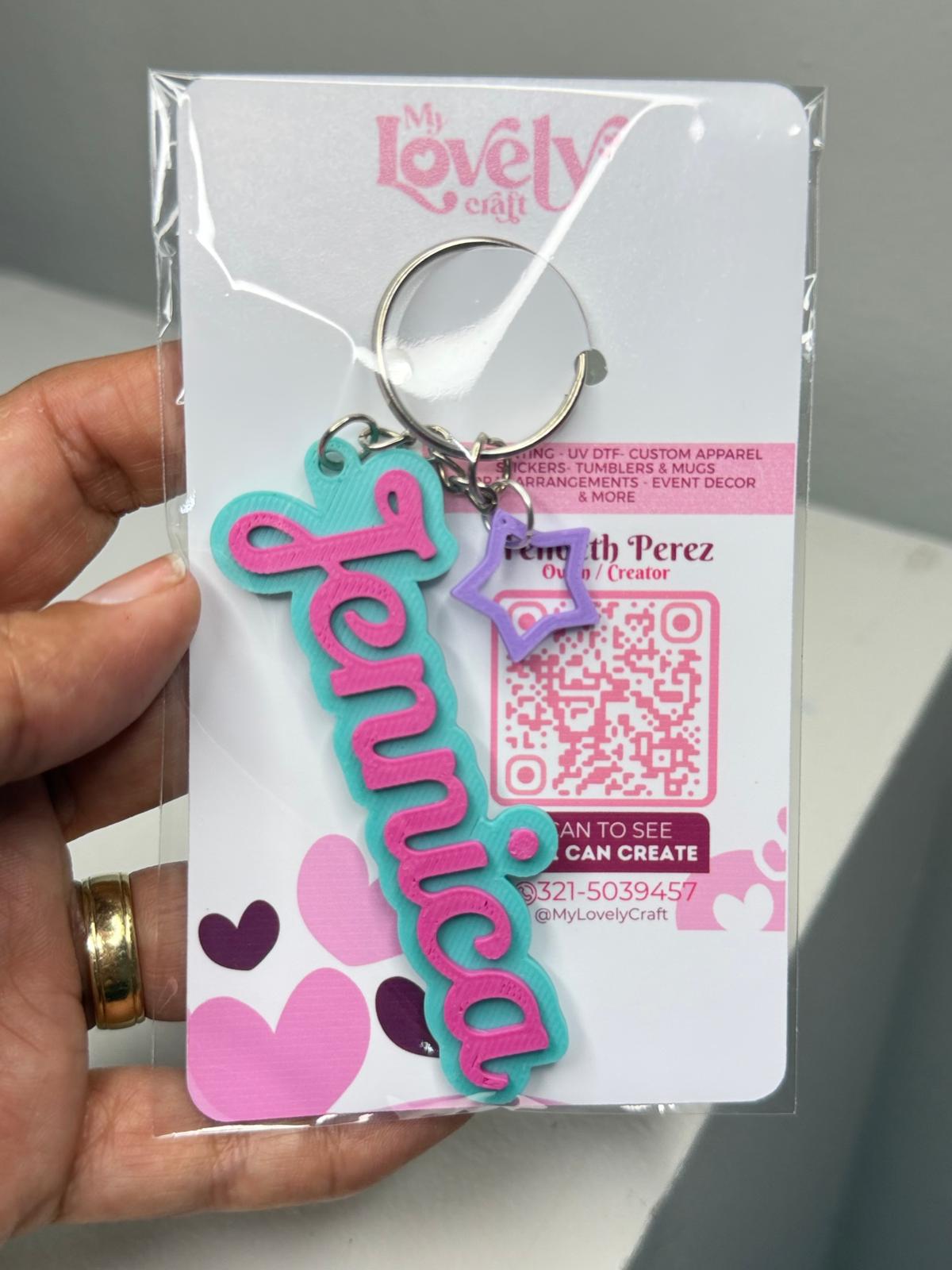 Custom Keychain 3D-Printed Name Tags