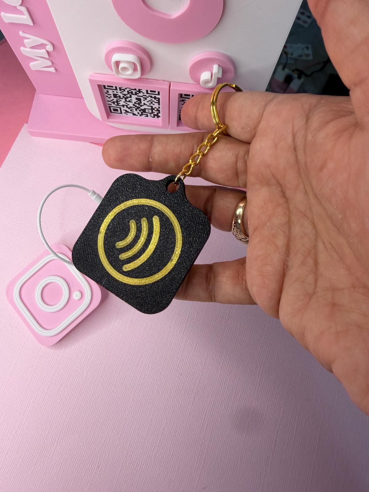 Custom 3D Printed NFC Keychain Instagram